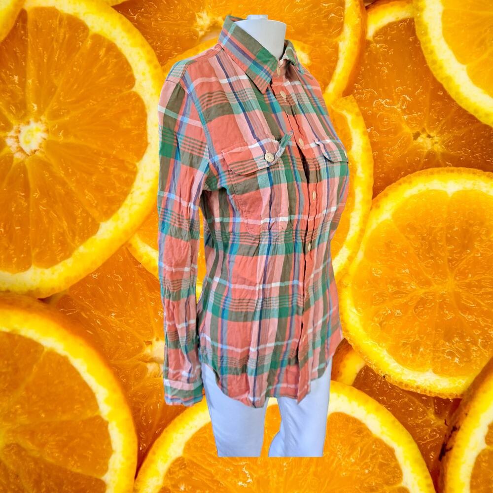 Polo Ralph Lauren Custom Fit Plaid Button Up Shirt Size Small‎